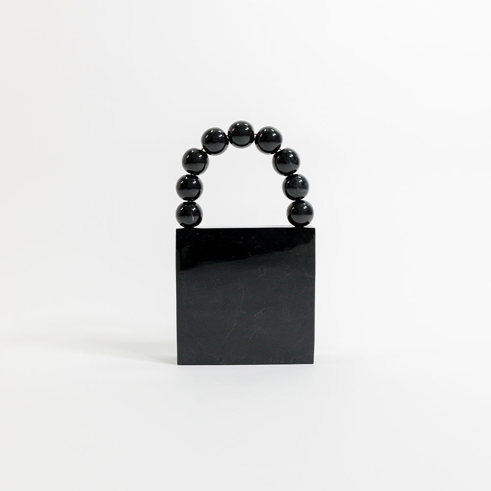 Clutch de noche con mosaico centelleante - Negro