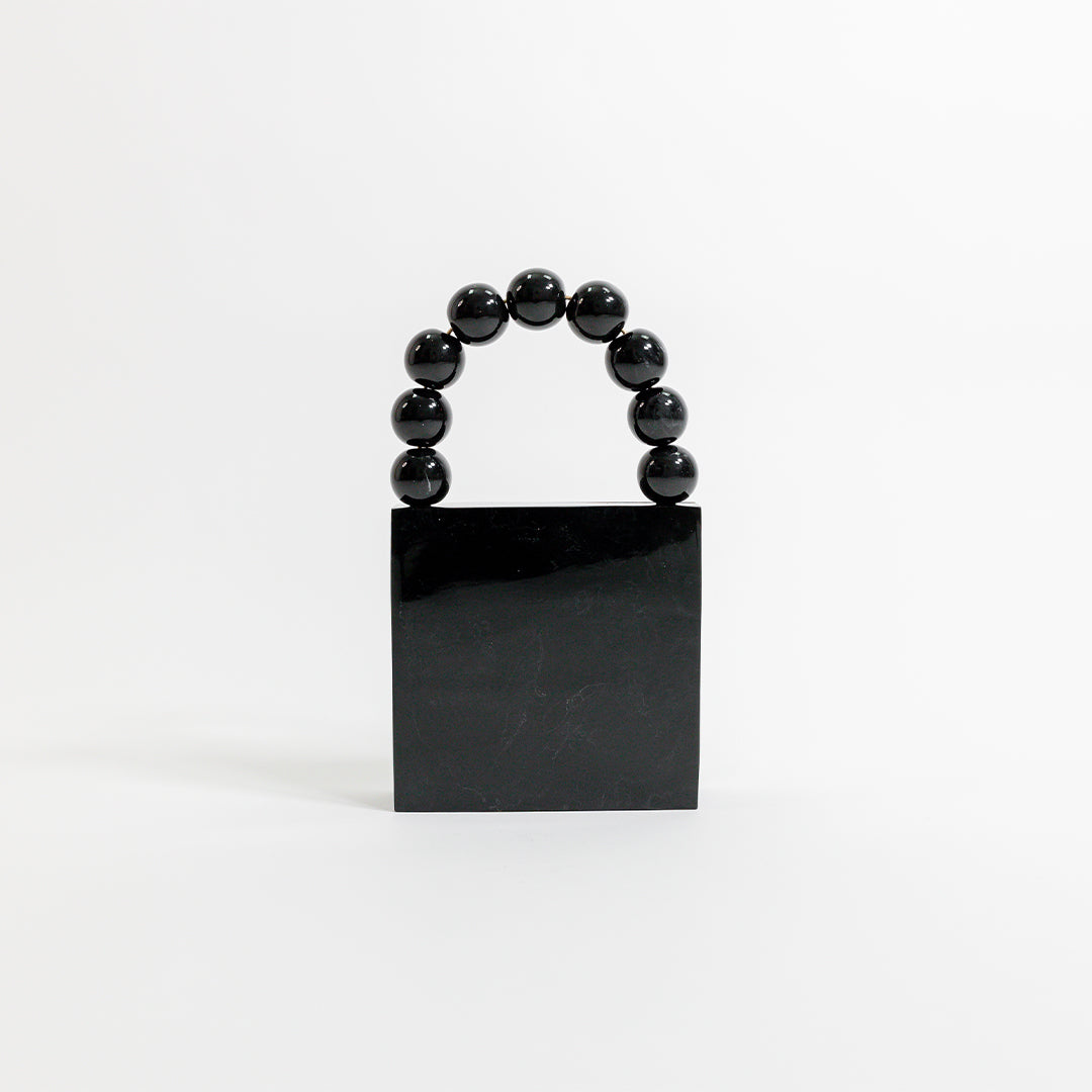Clutch de noche con mosaico centelleante - Negro