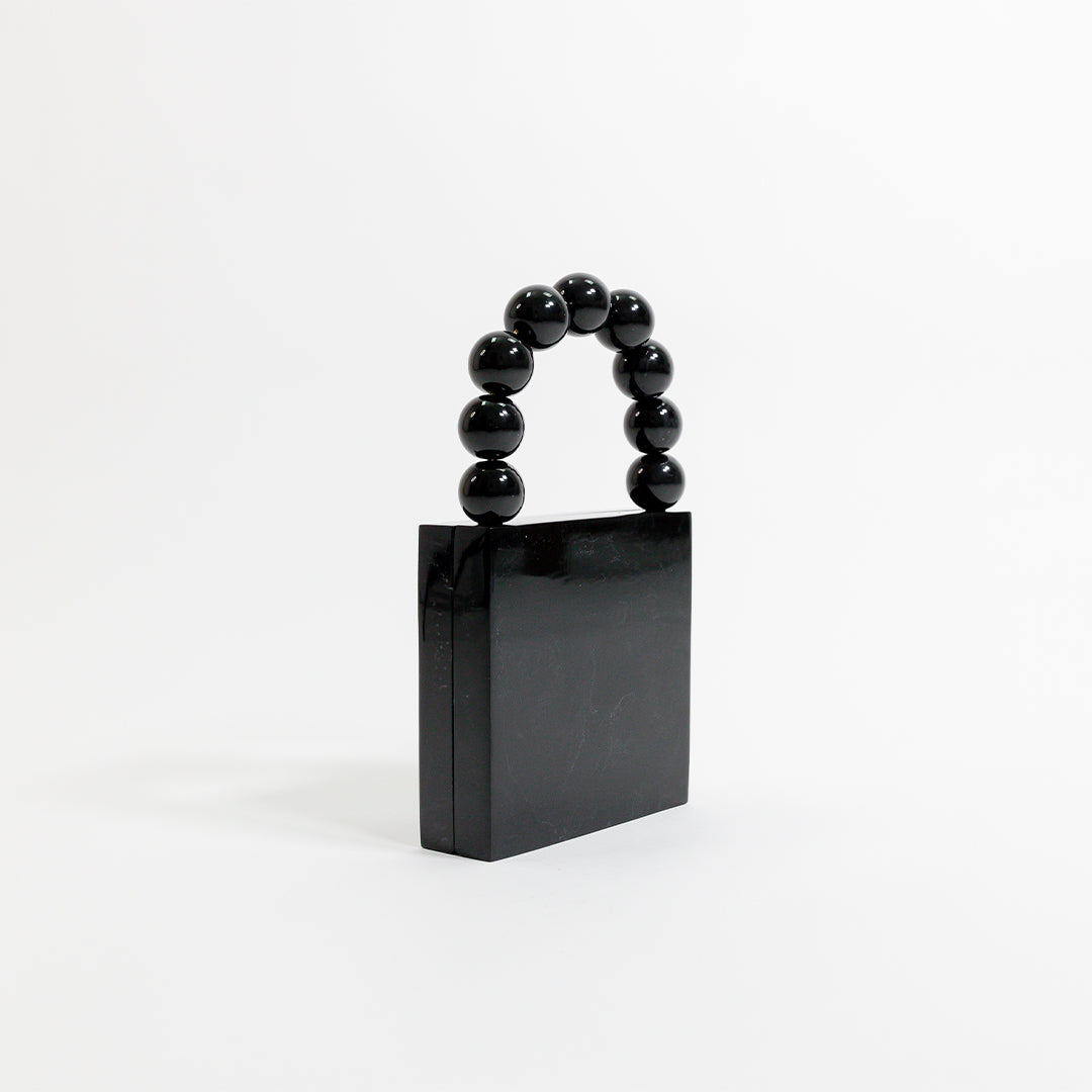 Clutch de noche con mosaico centelleante - Negro