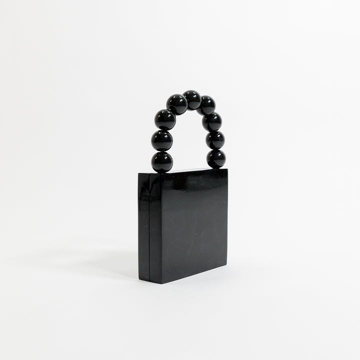 Clutch de noche con mosaico centelleante - Negro