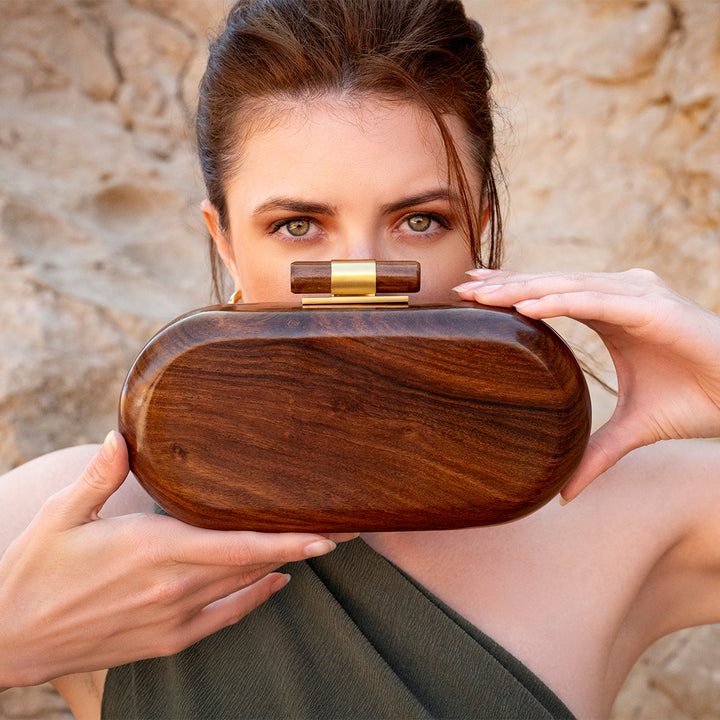 Wooden Capsule Clutch